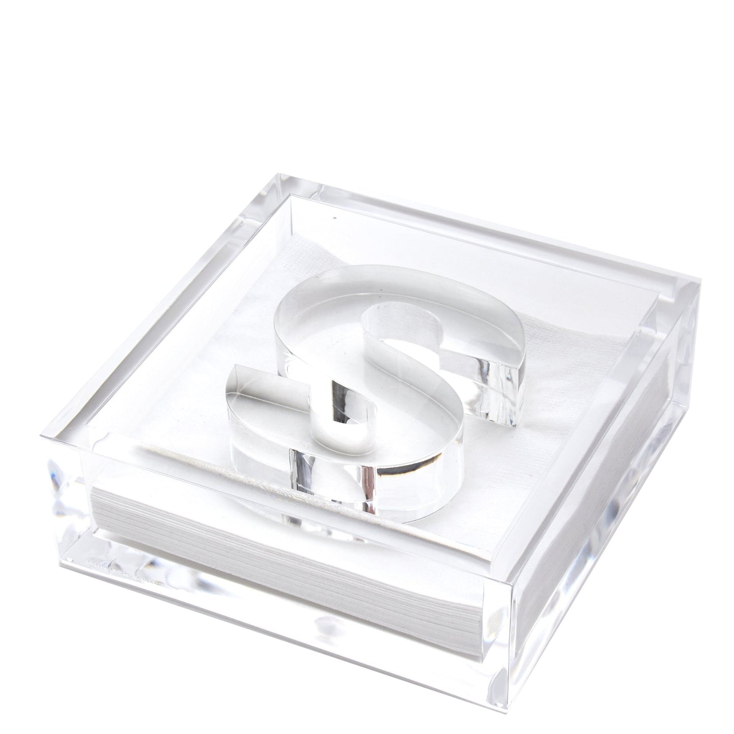 Initial Acrylic Cocktail Napkin Holder - Tara Wilson Designs