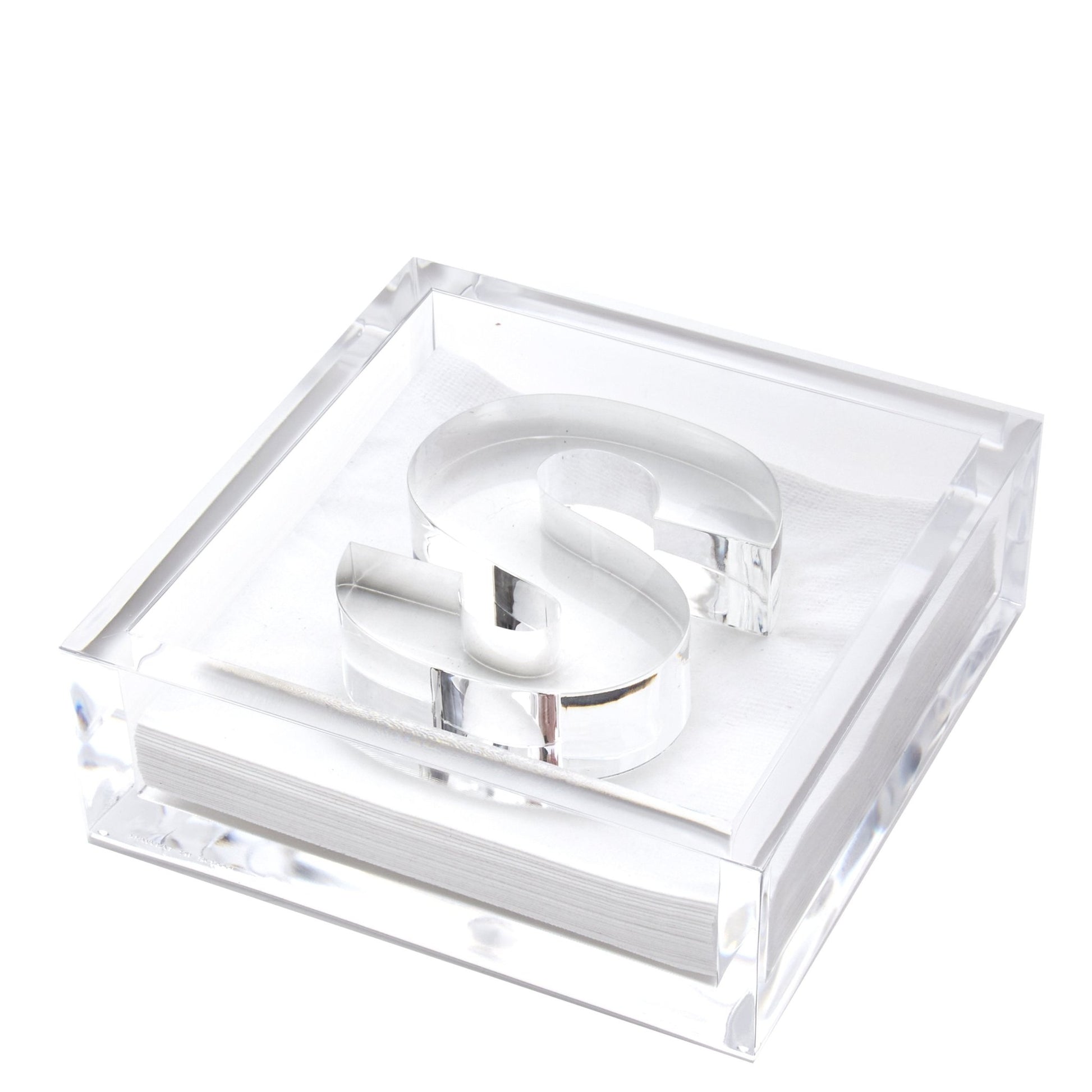 Initial Acrylic Cocktail Napkin Holder - Tara Wilson Designs