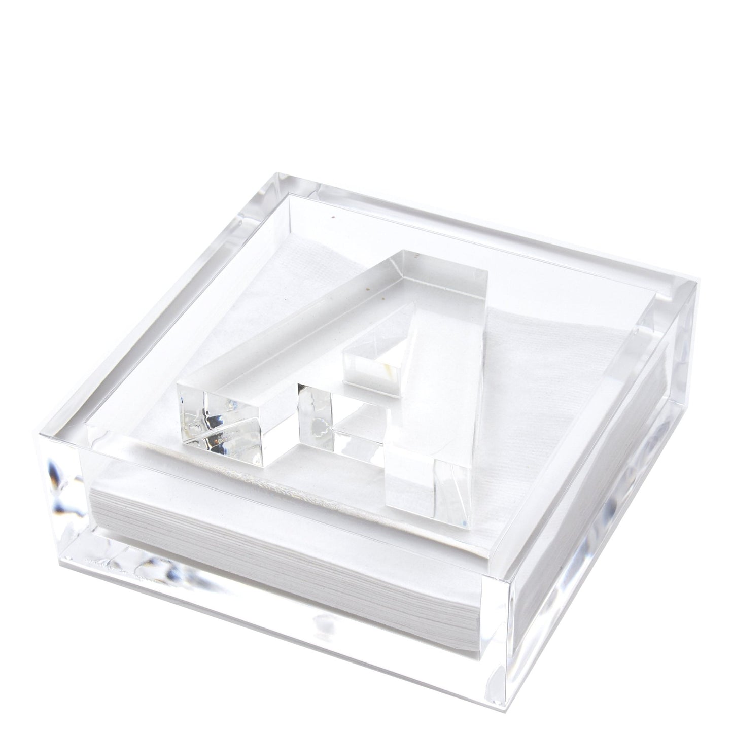 Initial Acrylic Cocktail Napkin Holder - Tara Wilson Designs