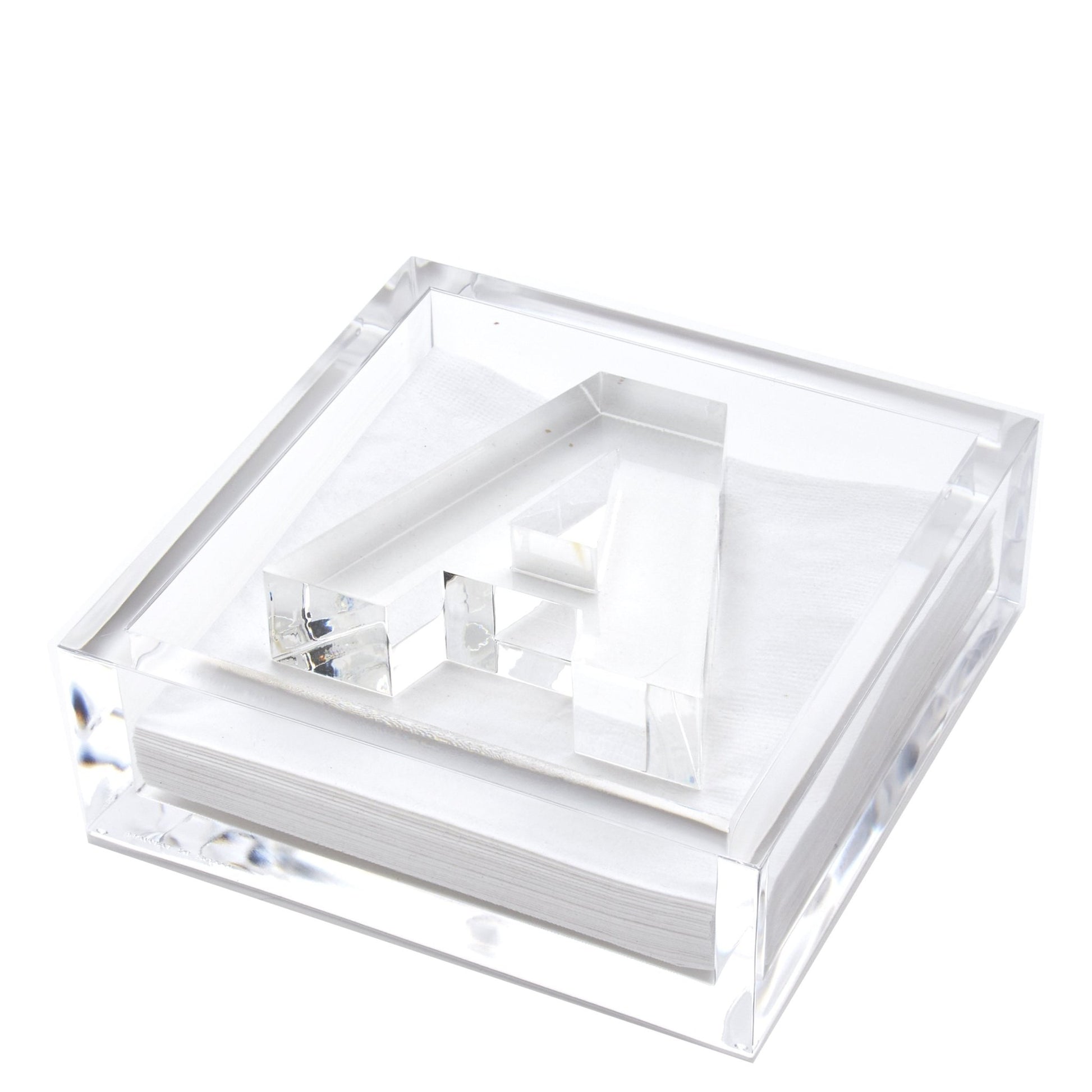 Initial Acrylic Cocktail Napkin Holder - Tara Wilson Designs