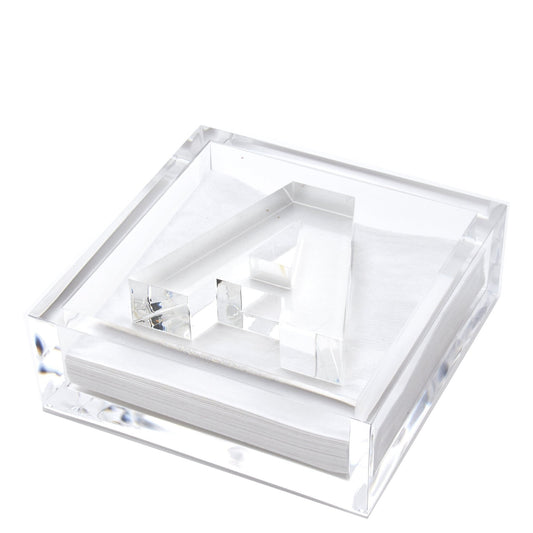 Initial Acrylic Cocktail Napkin Holder - Tara Wilson Designs