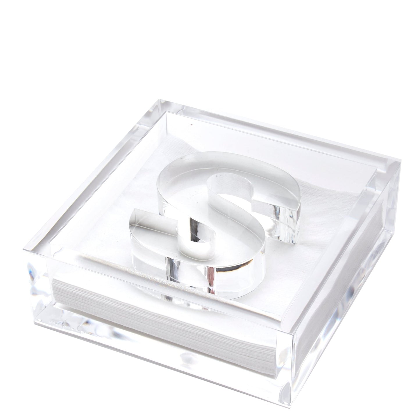 Initial Acrylic Cocktail Napkin Holder - Tara Wilson Designs