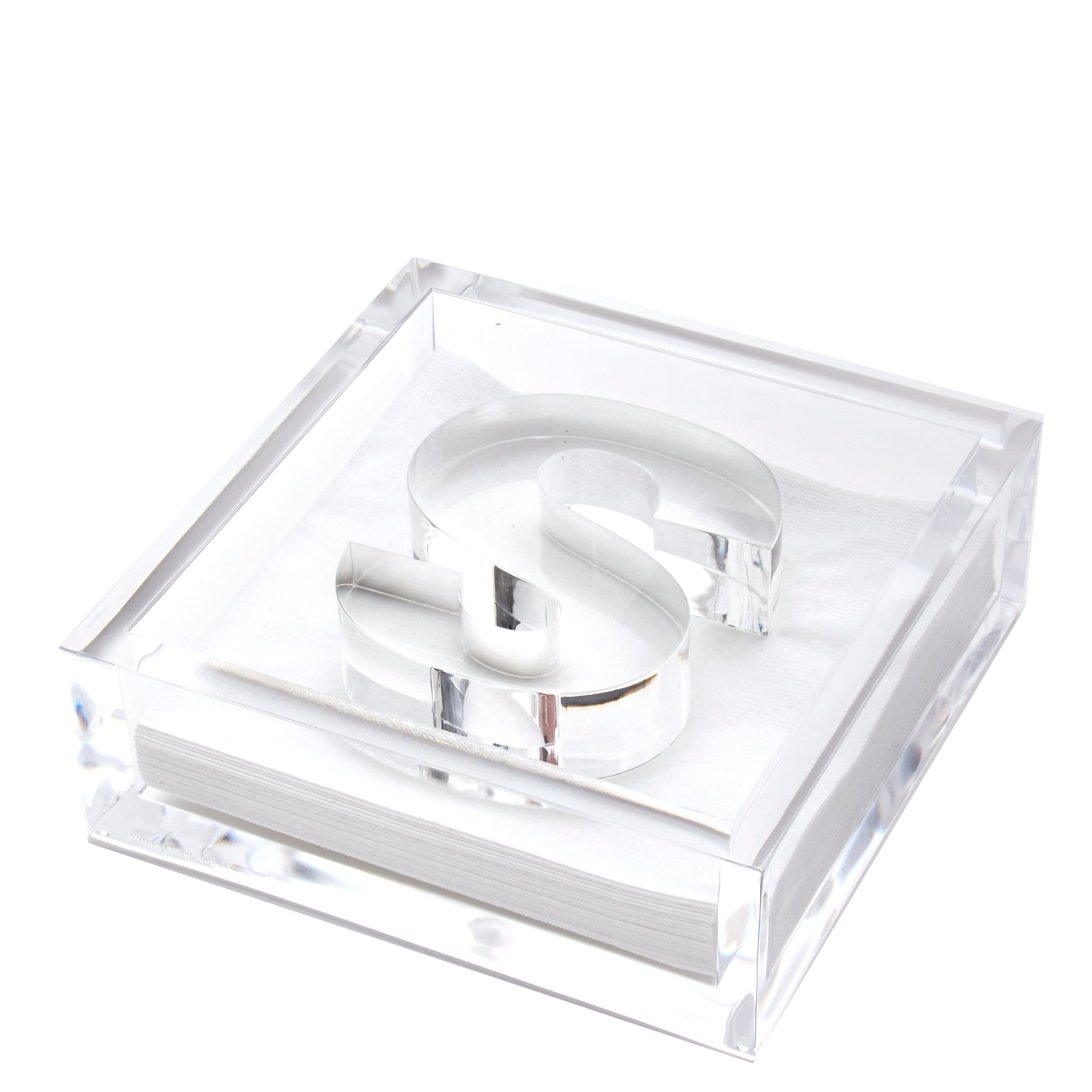 Initial Acrylic Cocktail Napkin Holder - Tara Wilson Designs
