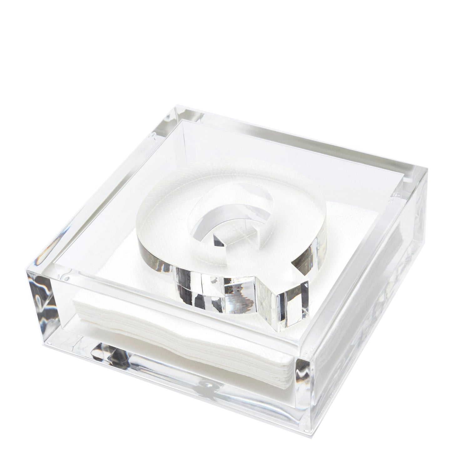 Initial Acrylic Cocktail Napkin Holder - Tara Wilson Designs