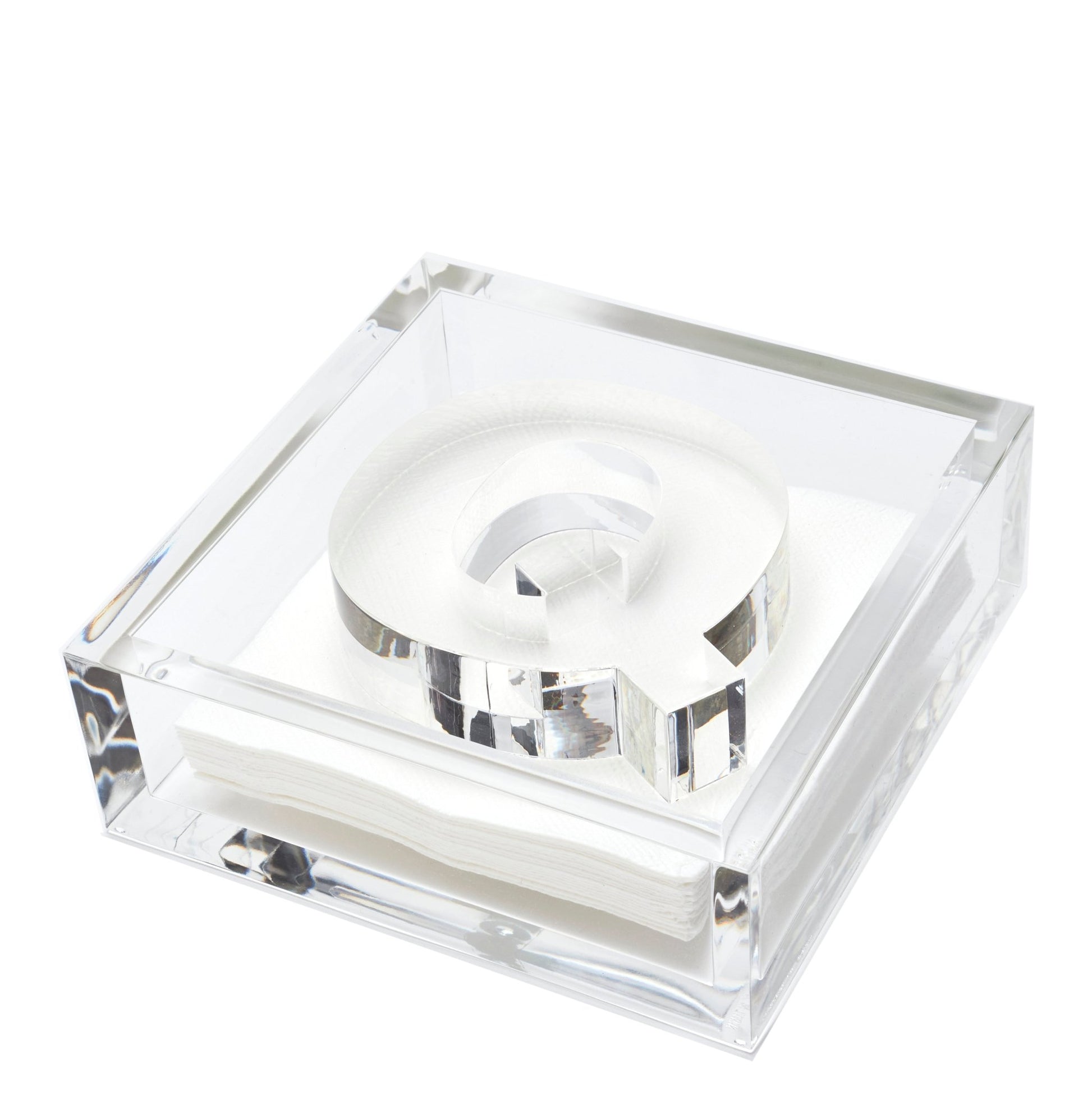 Initial Acrylic Cocktail Napkin Holder - Tara Wilson Designs