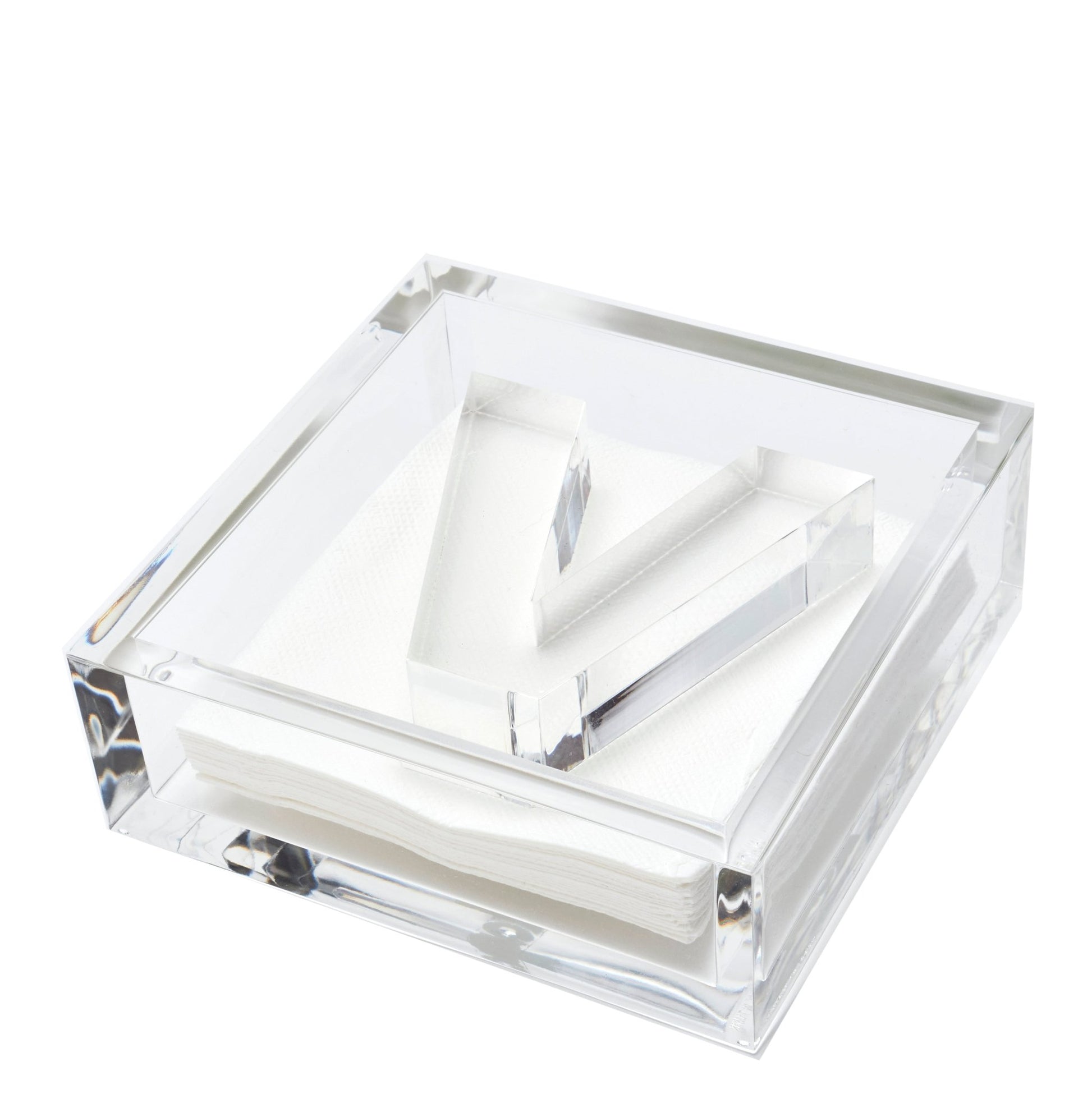 Initial Acrylic Cocktail Napkin Holder - Tara Wilson Designs