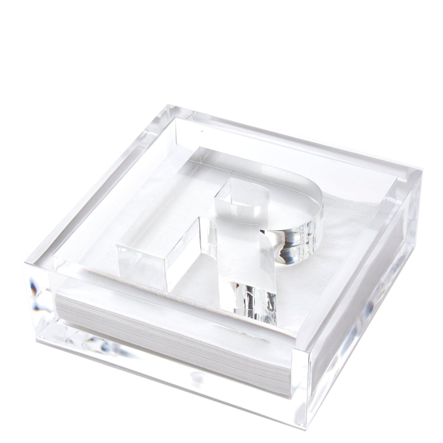 Initial Acrylic Cocktail Napkin Holder - Tara Wilson Designs