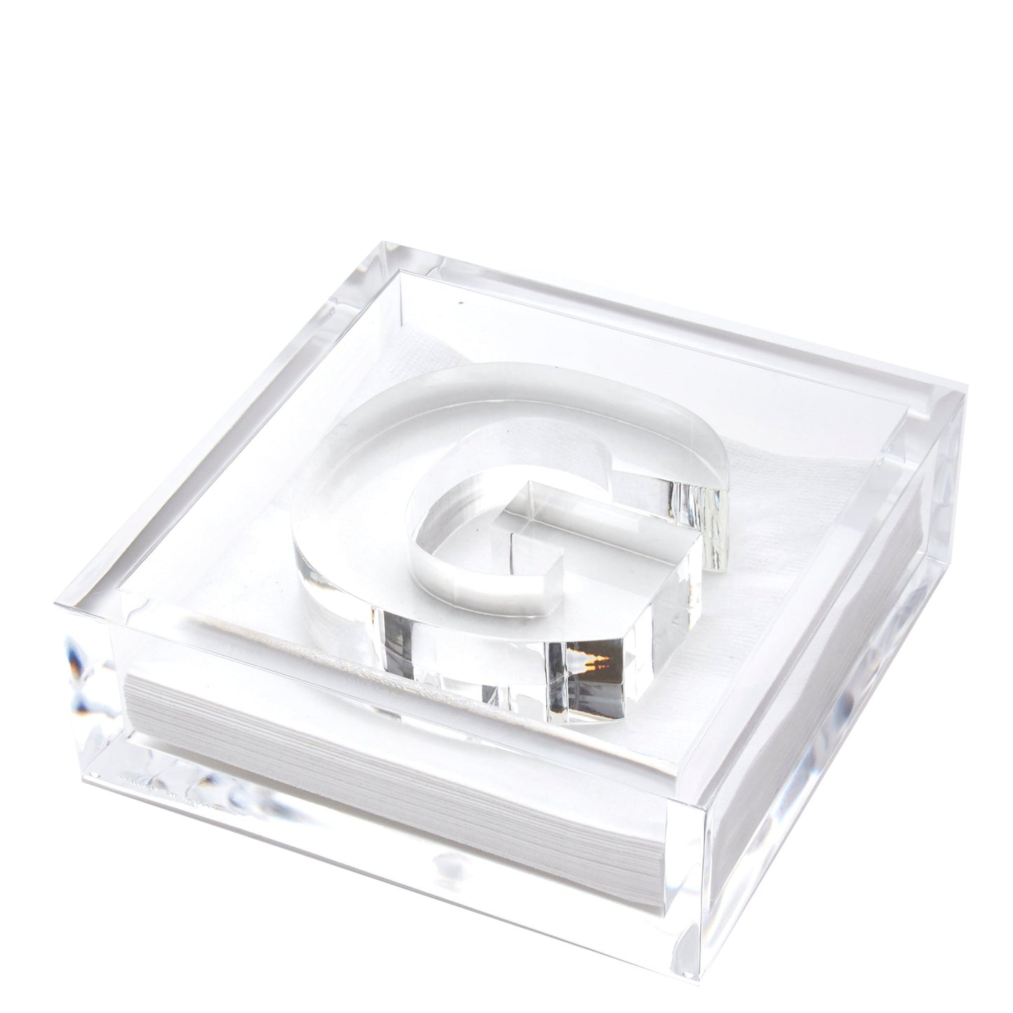 Initial Acrylic Cocktail Napkin Holder - Tara Wilson Designs