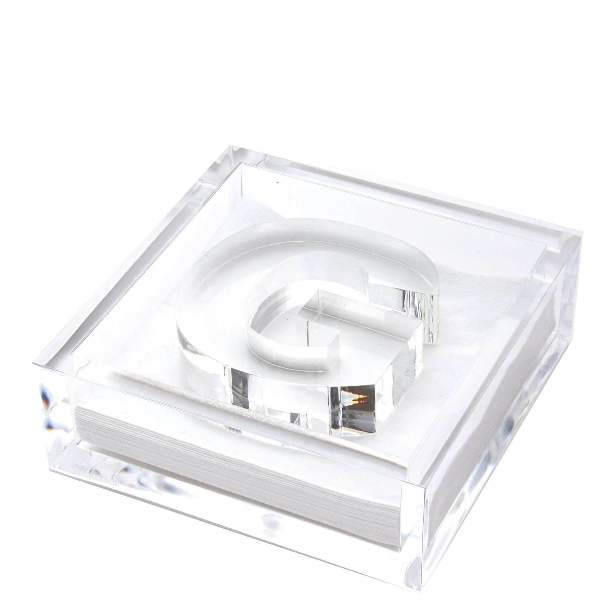 Initial Acrylic Cocktail Napkin Holder - Tara Wilson Designs