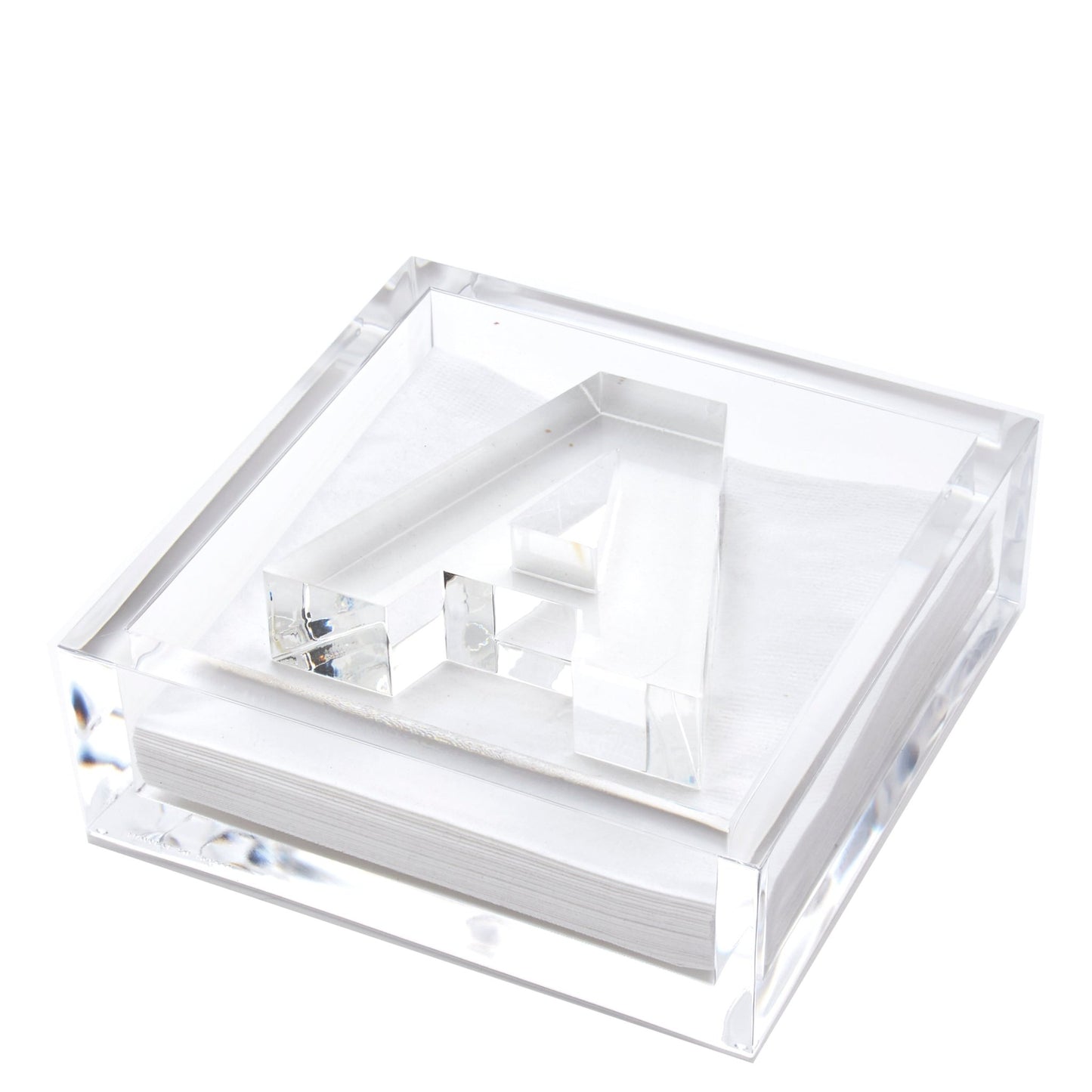 Initial Acrylic Cocktail Napkin Holder - Tara Wilson Designs