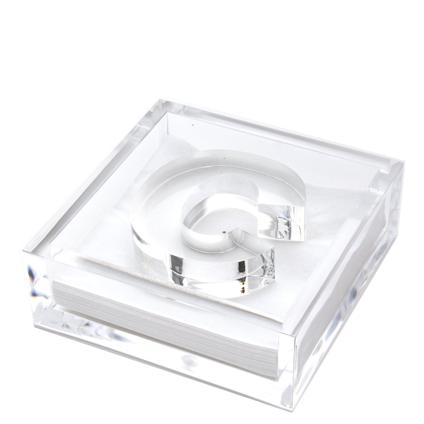 Initial Acrylic Cocktail Napkin Holder - Tara Wilson Designs
