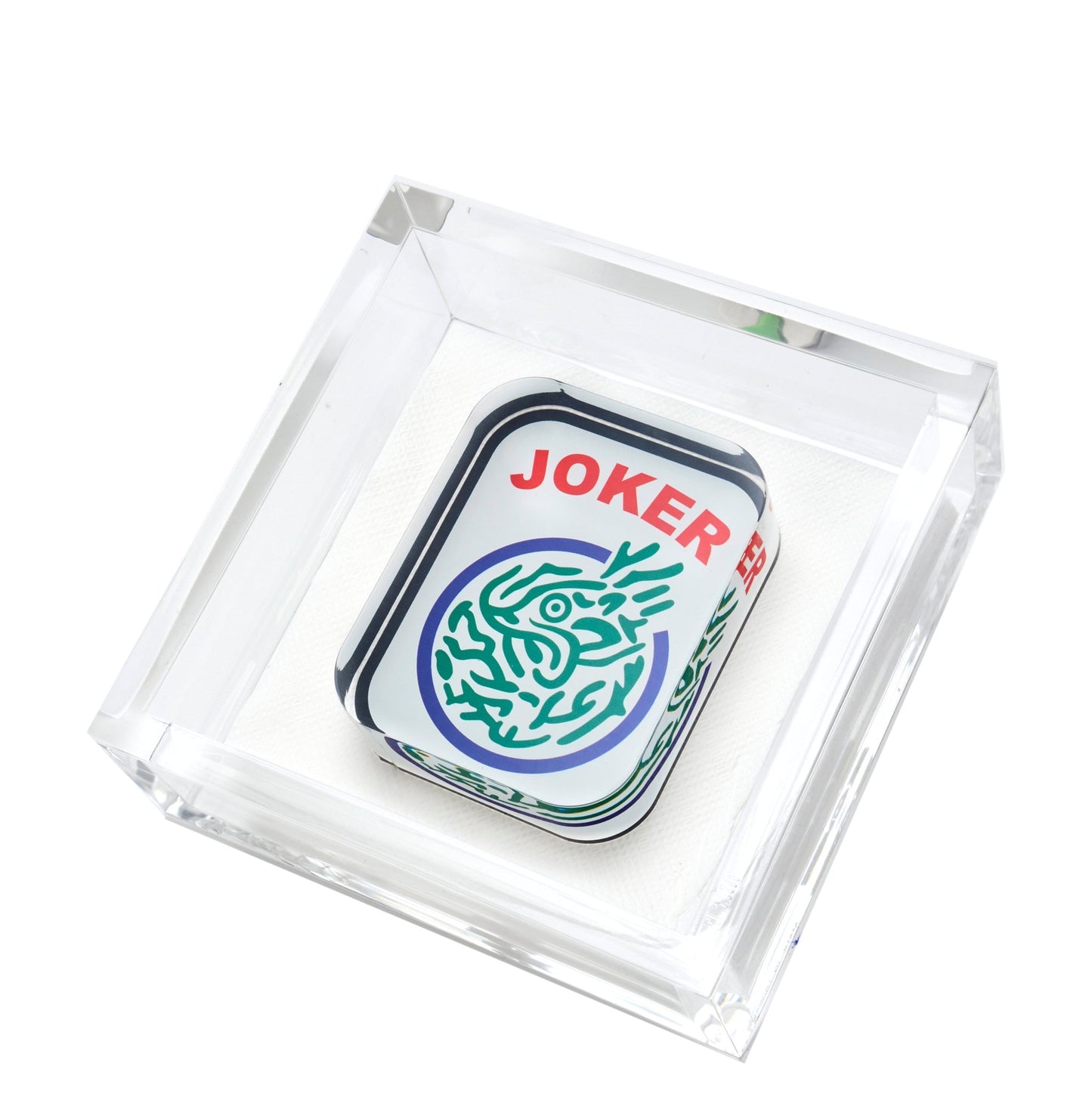Mahjong Joker Acrylic Cocktail Napkin Holder - Tara Wilson Designs