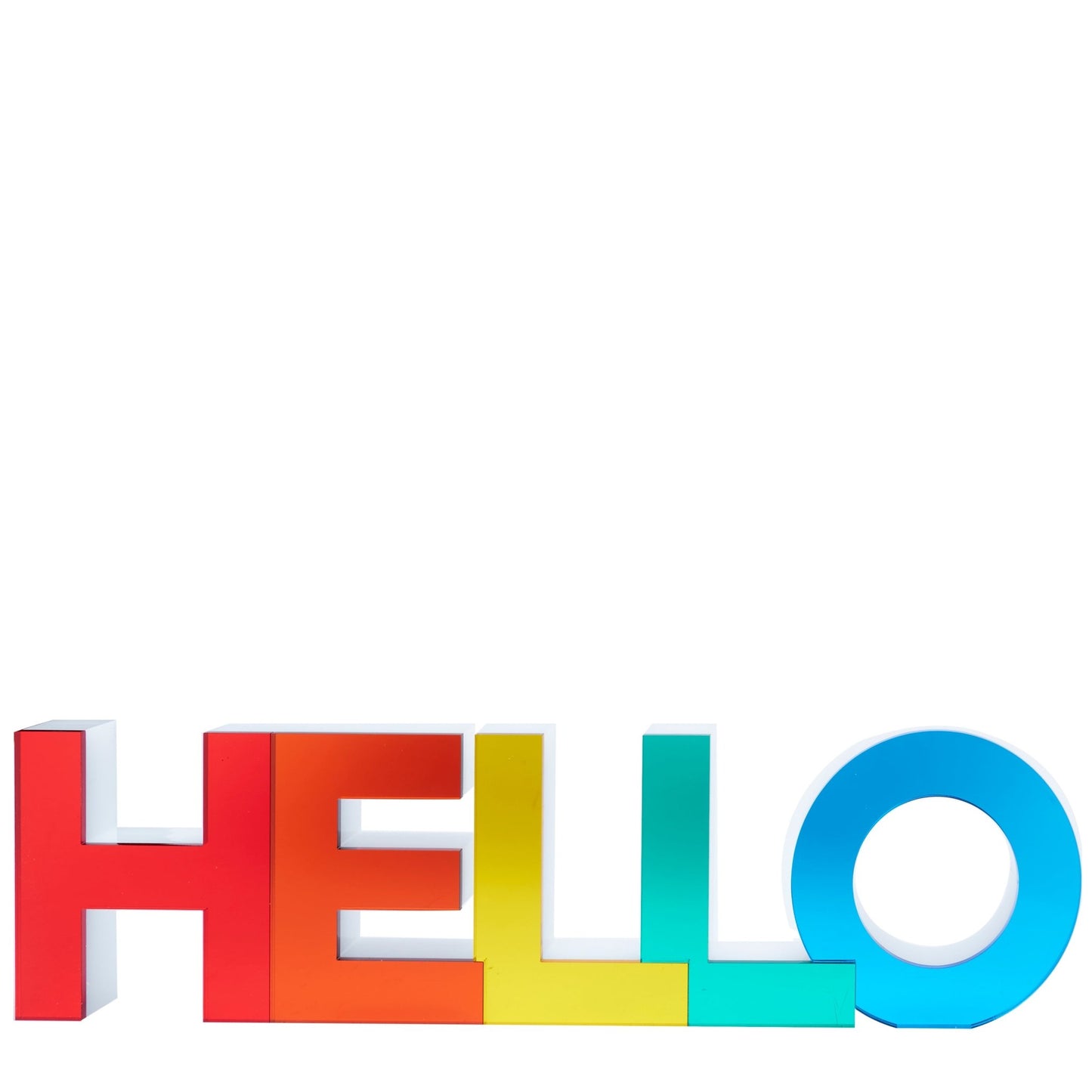 Mirrored Multicolor Acrylic Hello Stand Alone - Tara Wilson Designs