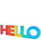 Mirrored Multicolor Acrylic Hello Stand Alone - Tara Wilson Designs