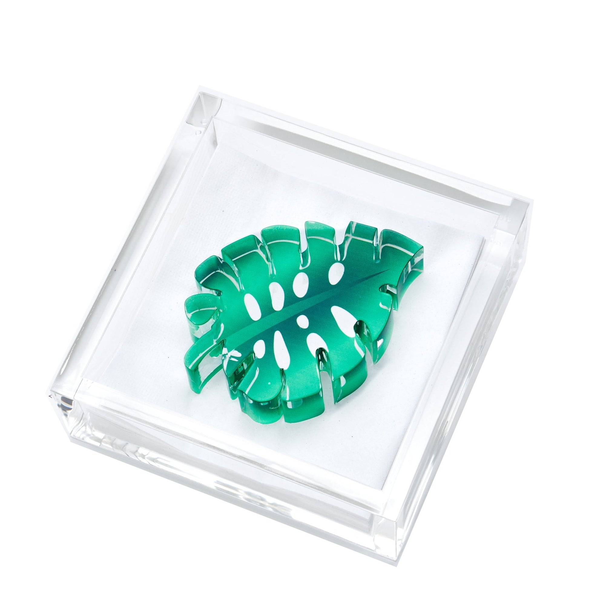 Monstera Leaf Acrylic Cocktail Napkin Holder - Tara Wilson Designs