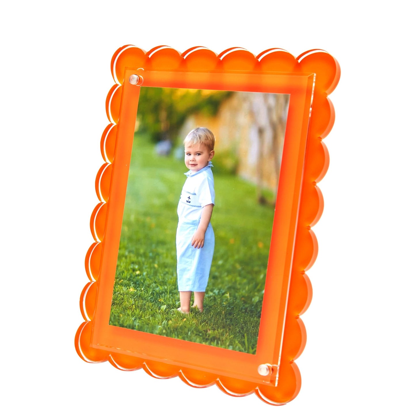 Orange Acrylic Scallop Frame - Tara Wilson Designs
