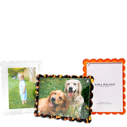 Orange Acrylic Scallop Frame - Tara Wilson Designs