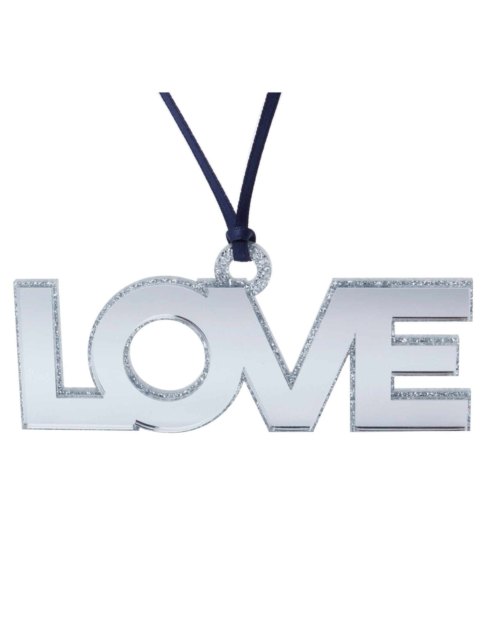 Silver Mirrored Love Acrylic Ornament - Tara Wilson Designs