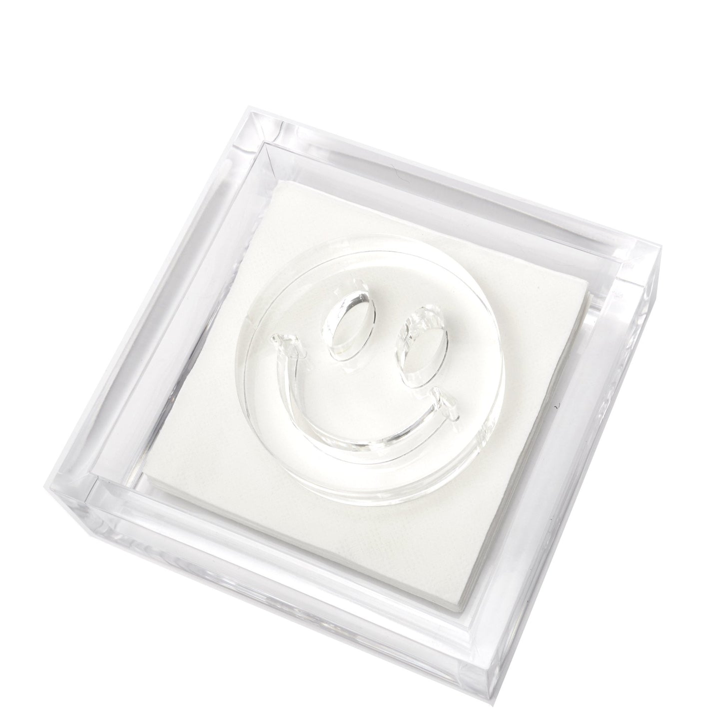 Smiley Face Acrylic Cocktail Napkin Holder - Tara Wilson Designs