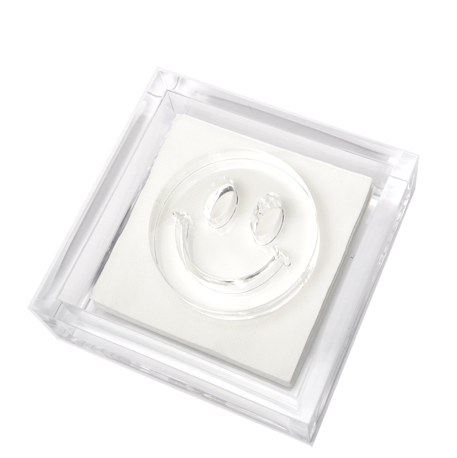 Smiley Face Acrylic Cocktail Napkin Holder - Tara Wilson Designs