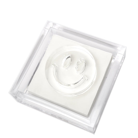 Smiley Face Acrylic Cocktail Napkin Holder - Tara Wilson Designs