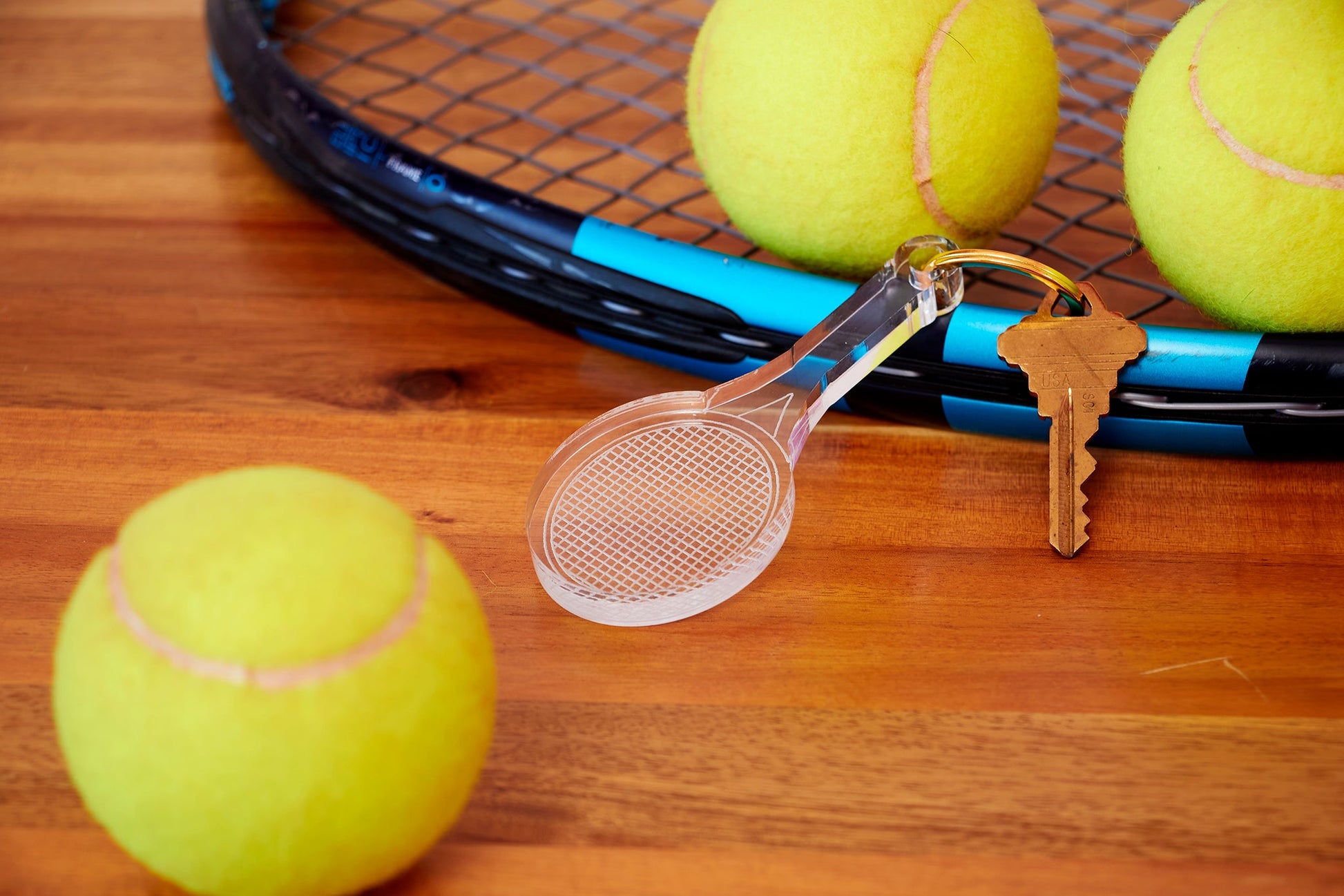 Tennis Racquet Acrylic Keychain - Tara Wilson Designs