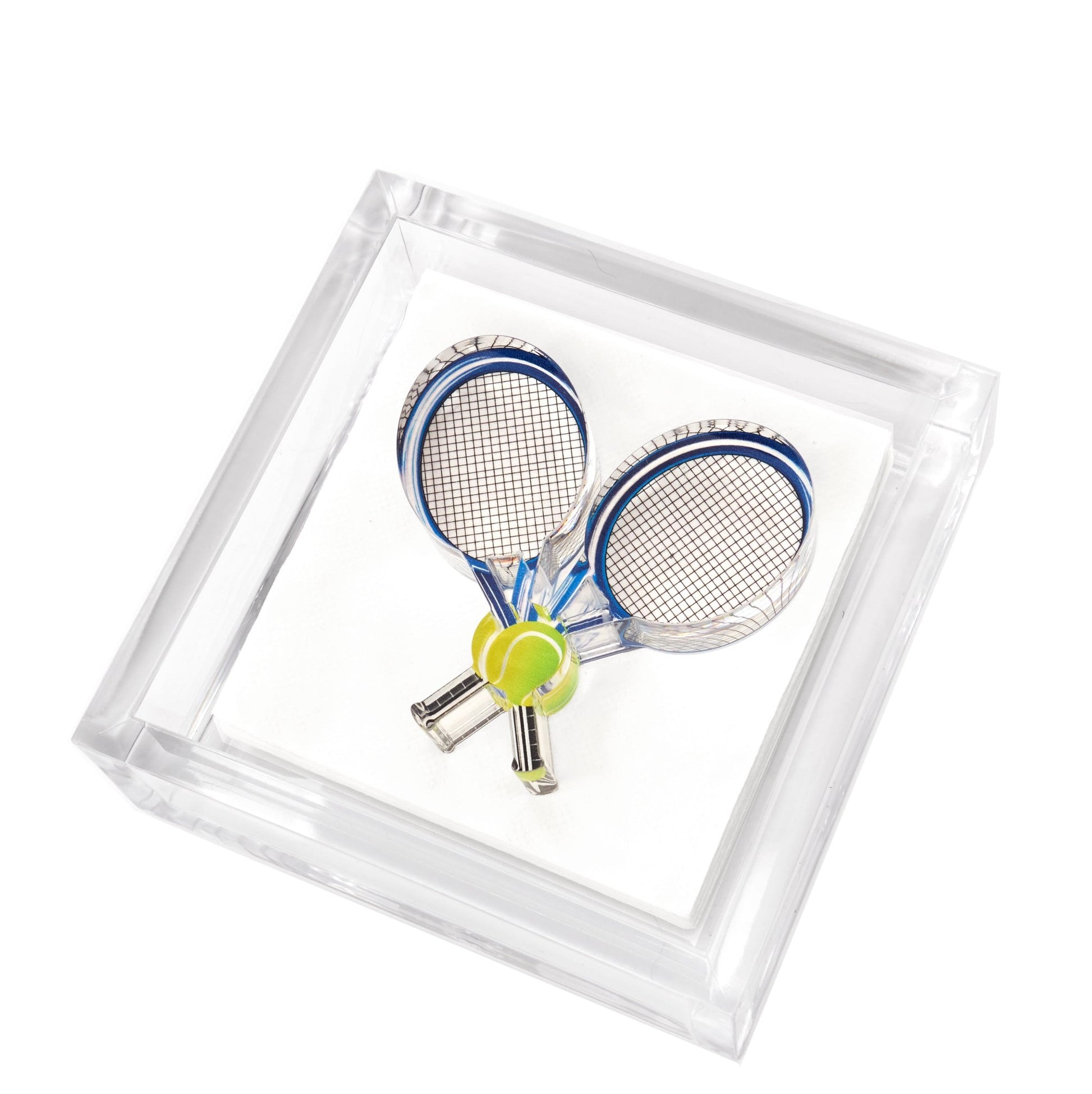 Tennis Racquets Acrylic Cocktail Napkin Holder - Tara Wilson Designs