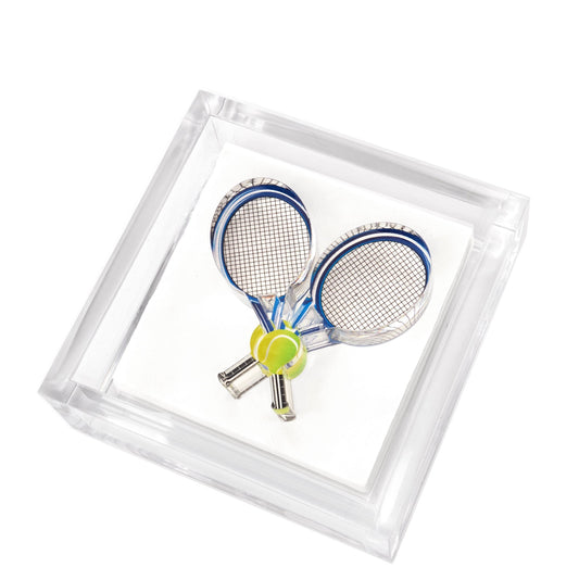 Tennis Racquets Acrylic Cocktail Napkin Holder - Tara Wilson Designs