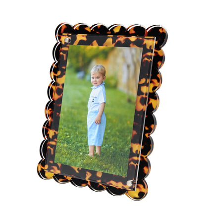 Tortoise Acrylic Scallop Frame - Tara Wilson Designs