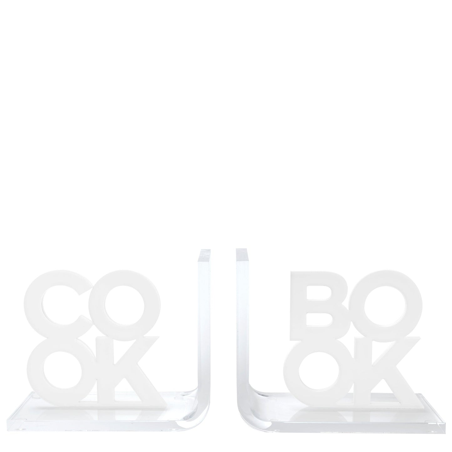 White Cook & Book Acrylic Bookends - Tara Wilson Designs