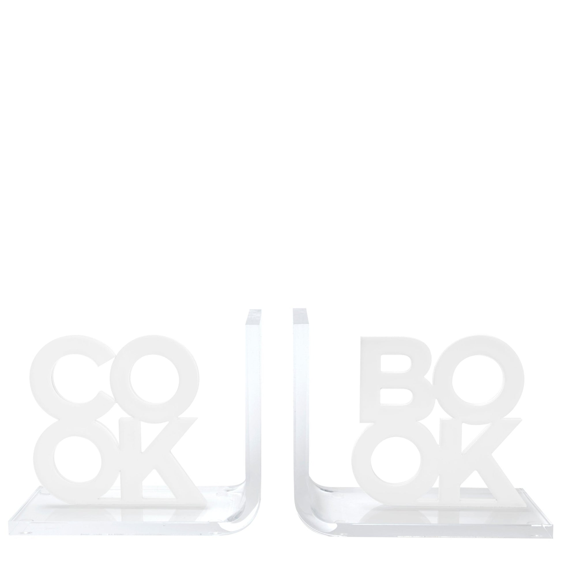 White Cook & Book Acrylic Bookends - Tara Wilson Designs