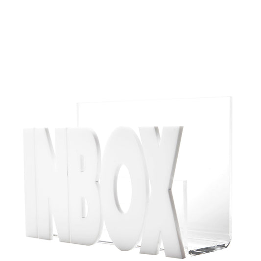 White Inbox Acrylic Holder - Tara Wilson Designs
